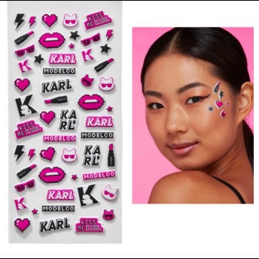 Karl Lagerfeld ModelCo Limited Ed Puffer stickers Cats Makeup